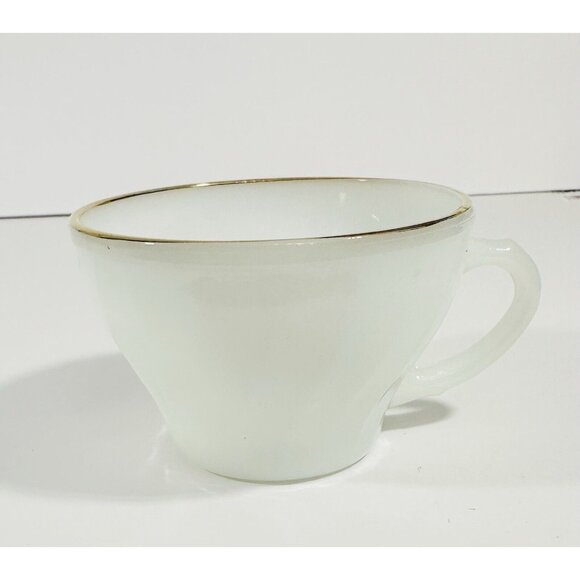 Anchor Hocking Fire King Oven Ware Fluted Swirl Milk Glass Gold Trim Set Vintage - Picture 12 of 16